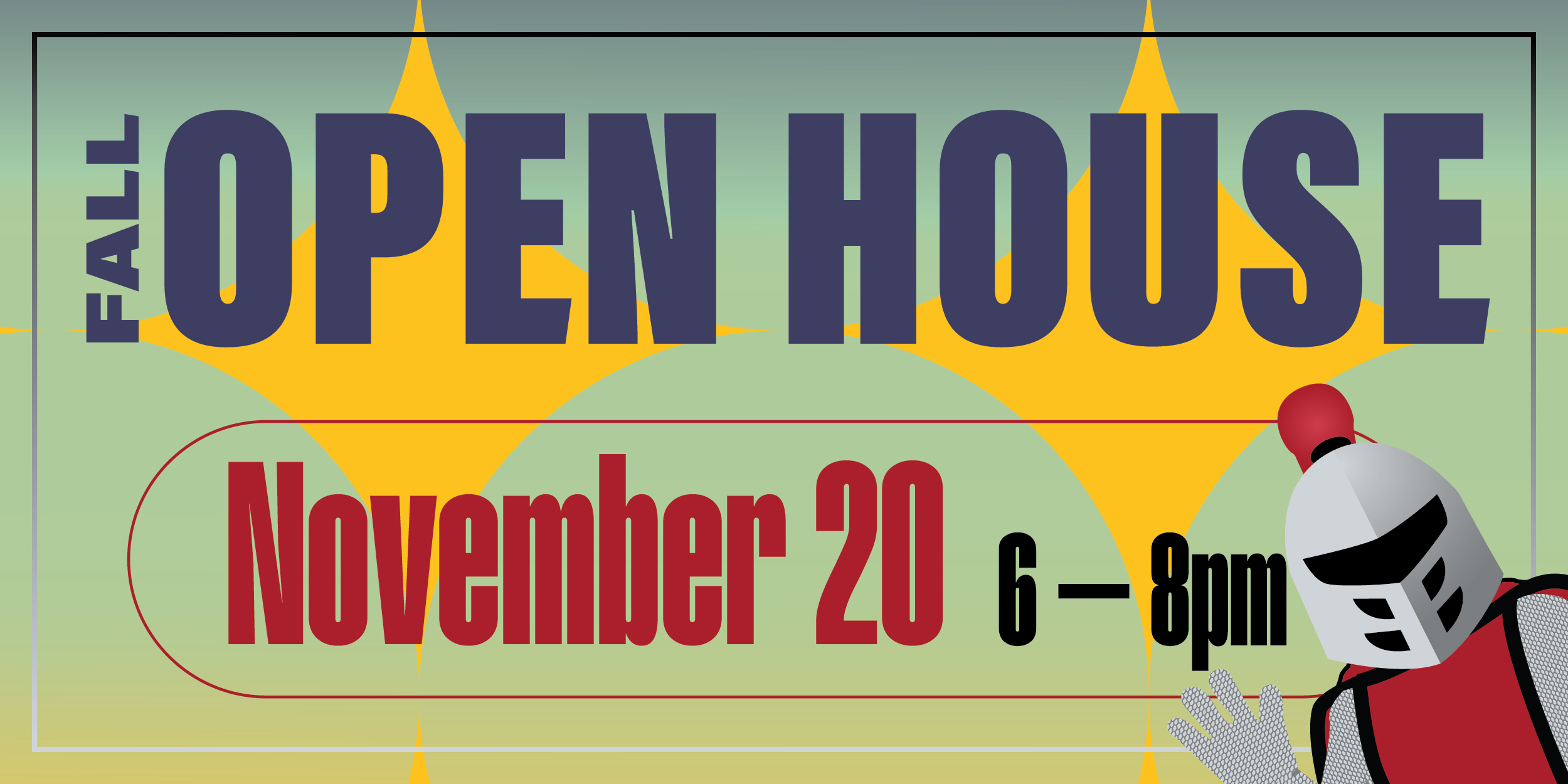 Fall Open House email banner with the date of November 20