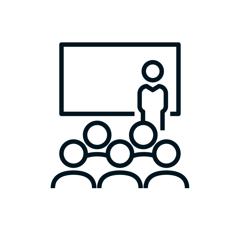 icon of students in an in-person classroom