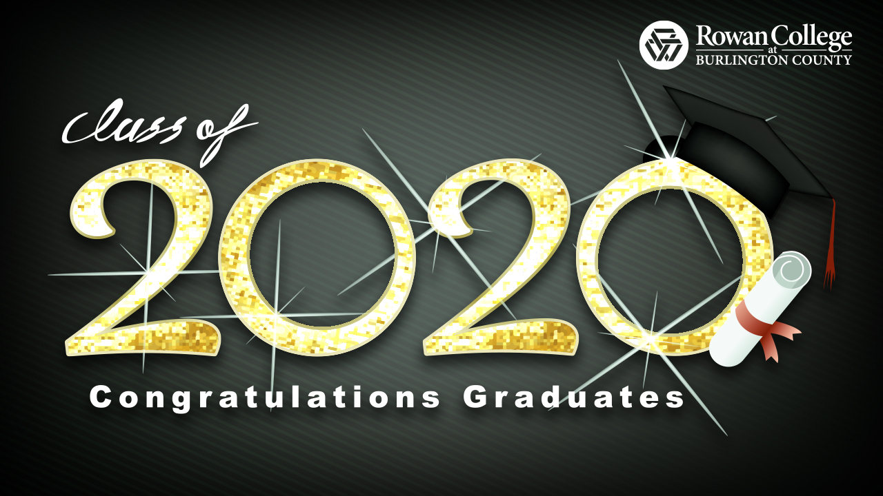 Gold class of 2020 on a black background zoom background horizontal