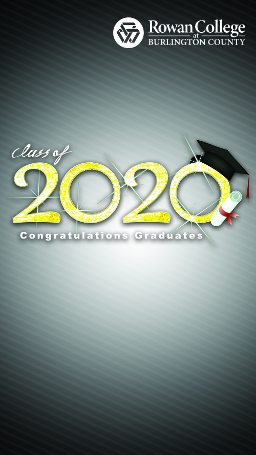 Gold Class of 2020 on a gray background - Zoom Background, vertical