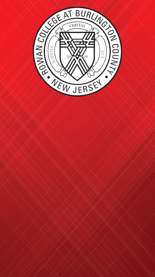 Red pattern background with the college seal zoom background