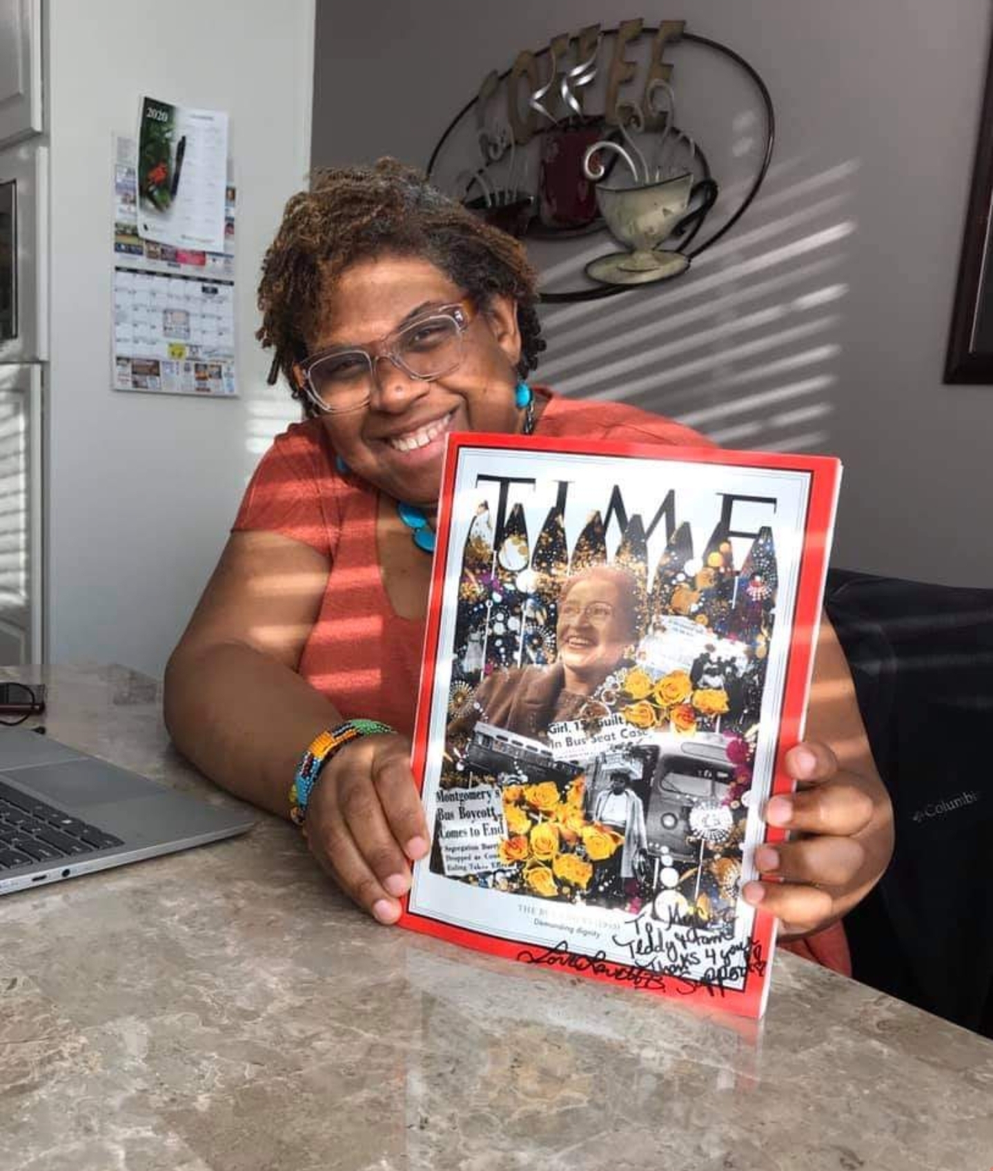 Lavett Ballard holding her TIME magazine cover