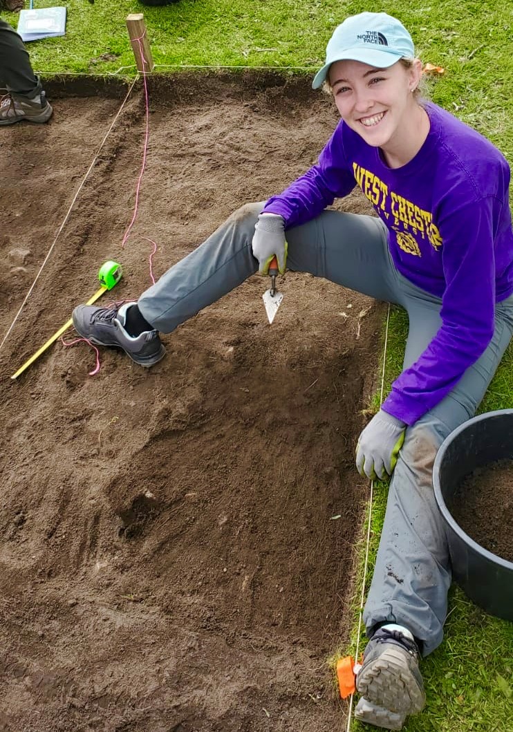 Kristen LaPorte on an archaeological dig