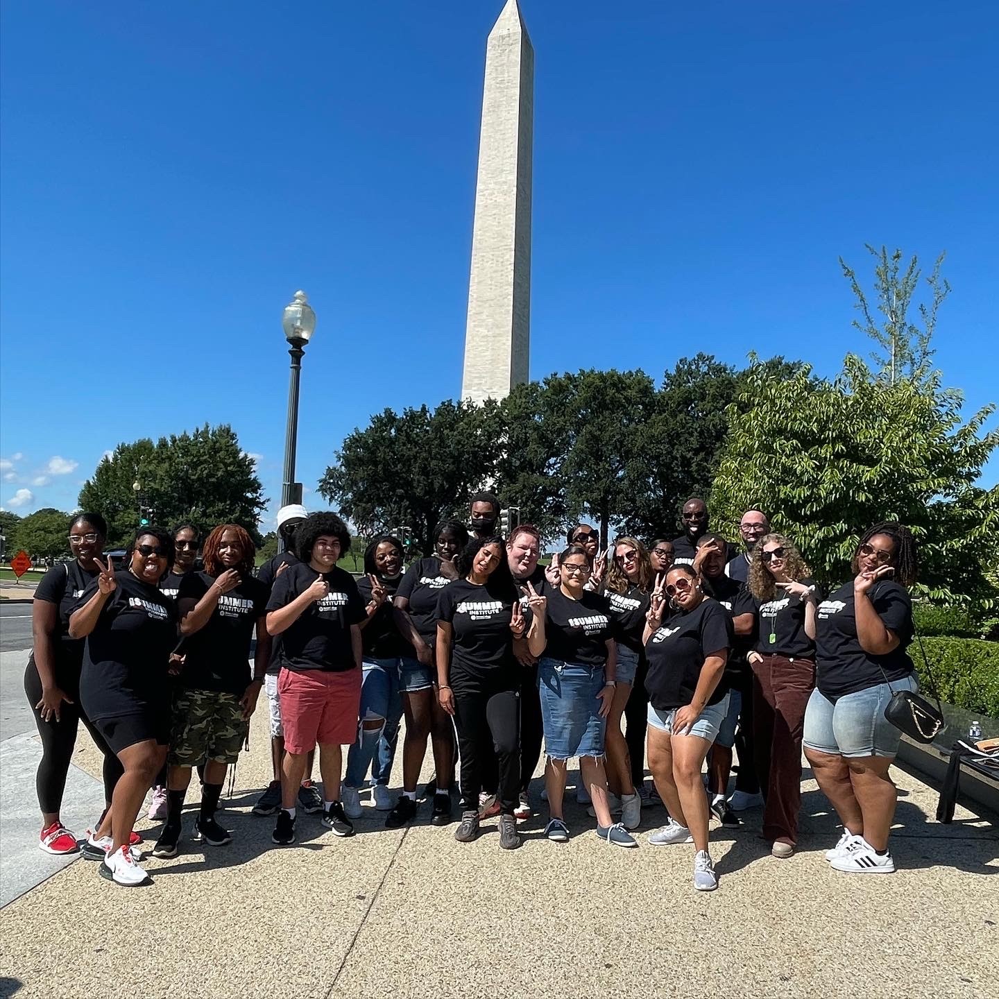 EOF students in front of Washington Monument