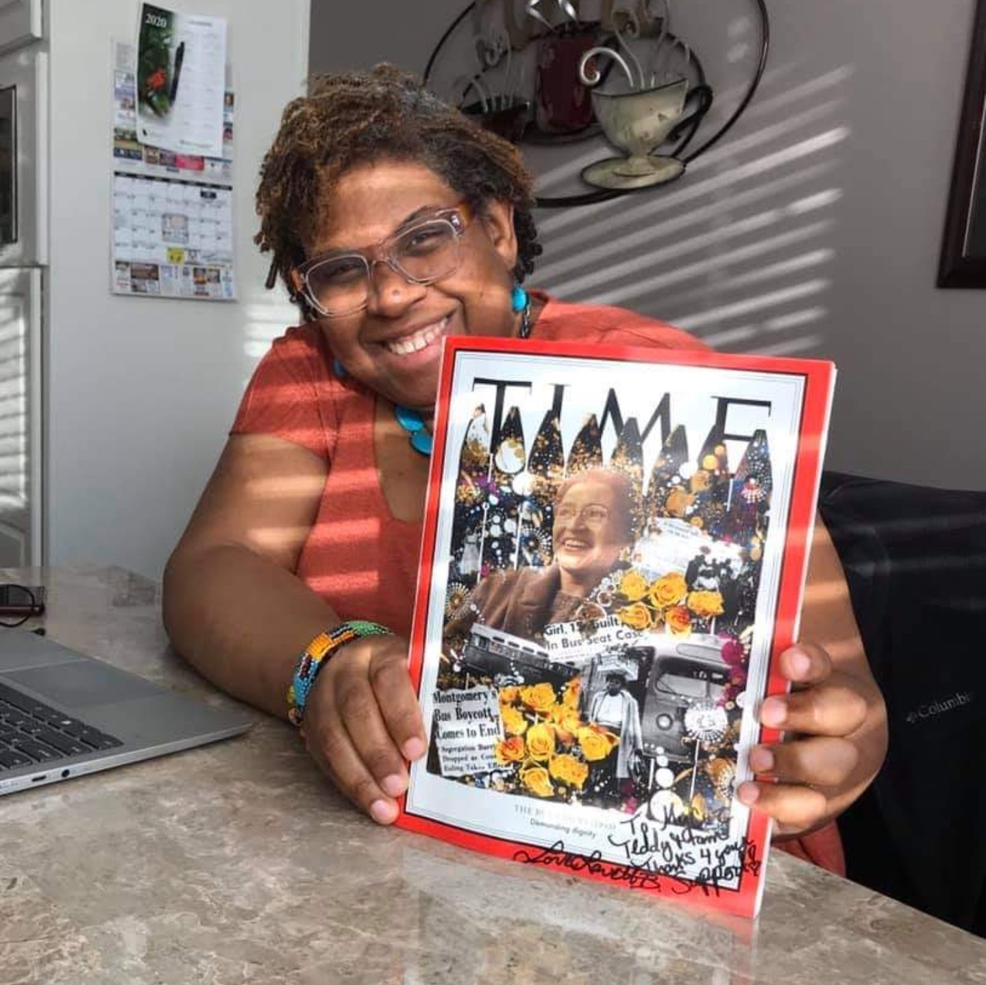 Lavett Ballard holding her TIME magazine cover