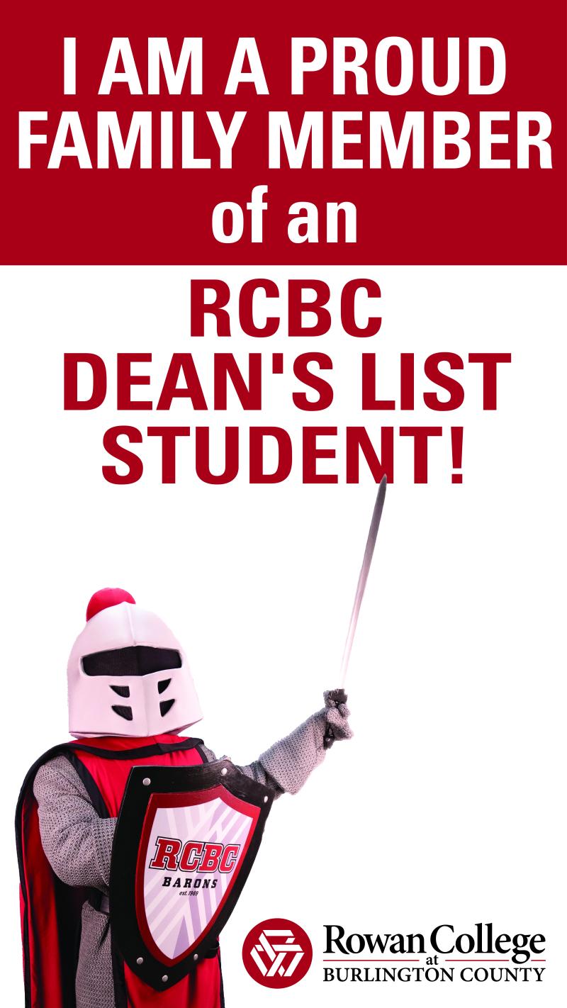 Decorative social media badge for dean's list family member