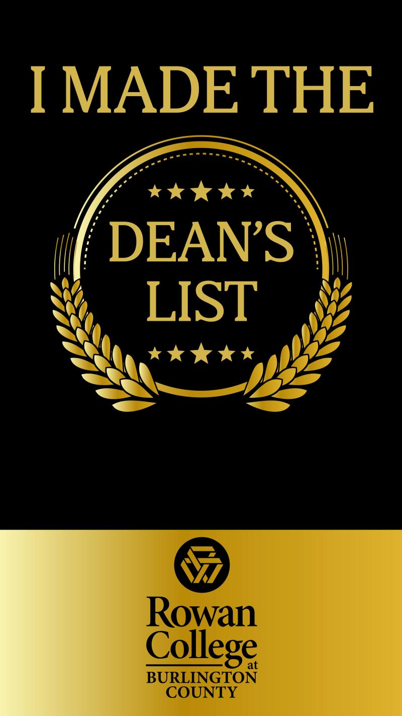 Decorative social media badge for dean's list student