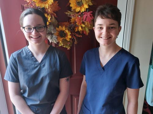 Caitlin (left) and Michaela Goos