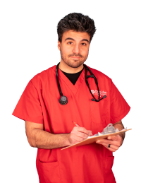 RCBC nursing student taking notes on a clip board
