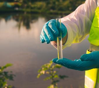 Water inspection process involving sample collection and scientific analysis for environmental safety and compliance.