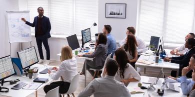 Corporate training classroom
