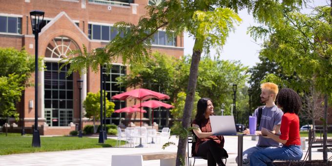 RCBC students chatting on the quad