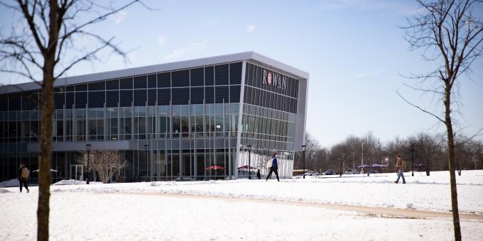 RCBC's Student Success Center with snow on the ground.