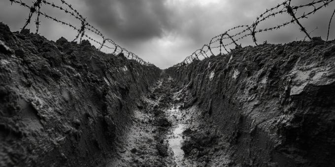 Battle trenches from World War 1