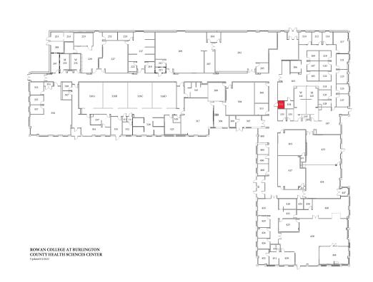 Health Sciences Center Lactation room floor plan highlighting room 131