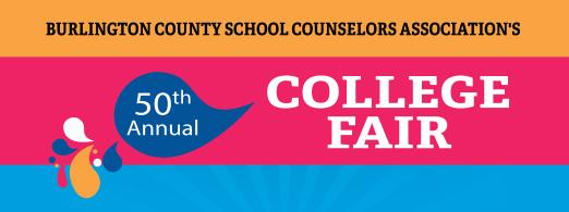 50th Annual Burlington County School Counselors Association's College Fair web banner