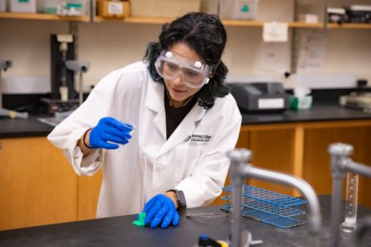 Luisavel Martinez working in the laboratory.