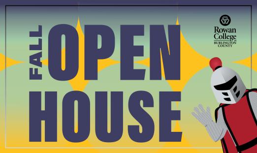 Fall Open House logo with new Barry waving