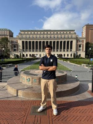 Enzo Lima de Freitas posing on the Columbia University campus