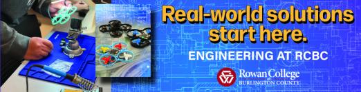 Decorative image of Engineering degree campaign stating real-world solutions start here