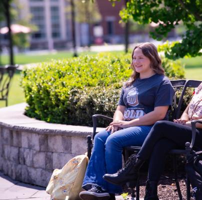 Kristal Thompson poses on the quad.