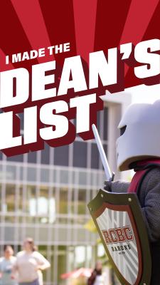 Decorative social media badge for dean's list student