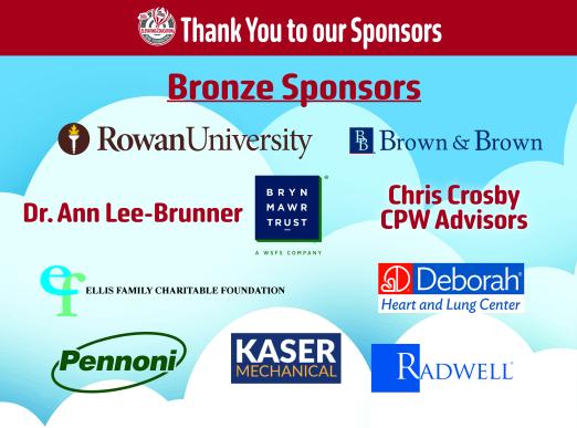 Elevating Education 2026 Bronze Sponsors: Rowan University, Brown and Brown, Dr. Ann Lee-Brunner, Cris Crosby CPW Advisors, Deborah, Pennoni, Kaser, Radwell,