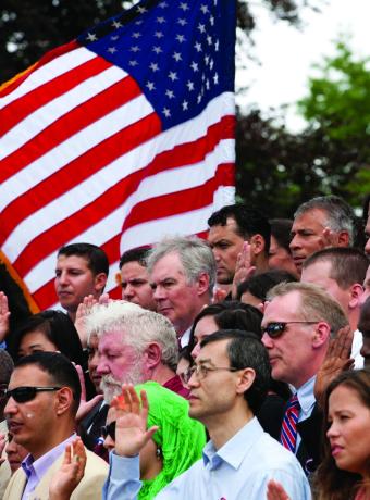 American citizens taking an oath