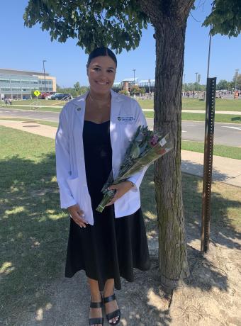 Isabella Caputi in her white coat