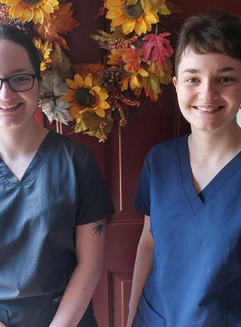 Caitlin (left) and Michaela Goos