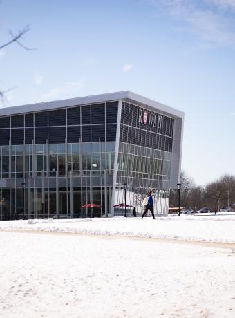 RCBC's Student Success Center with snow on the ground.